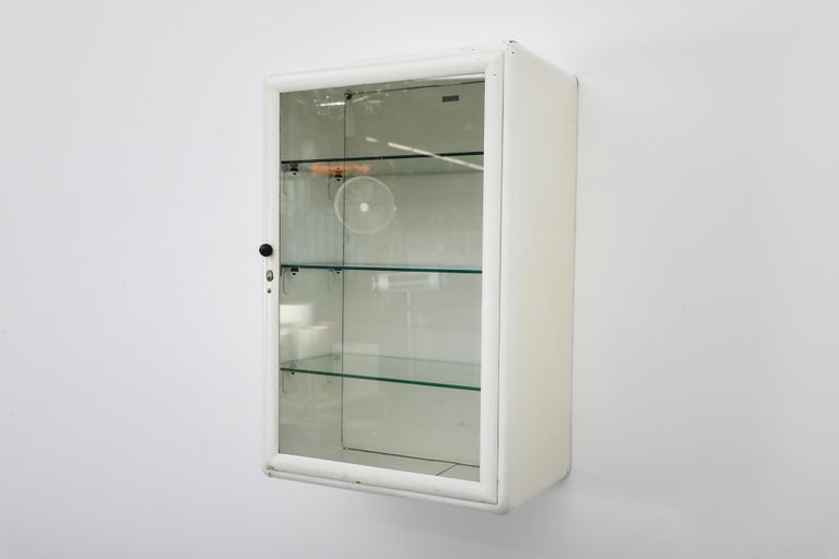 Midcentury Enameled Metal Wall Mount Medicine For Sale at 1stDibs