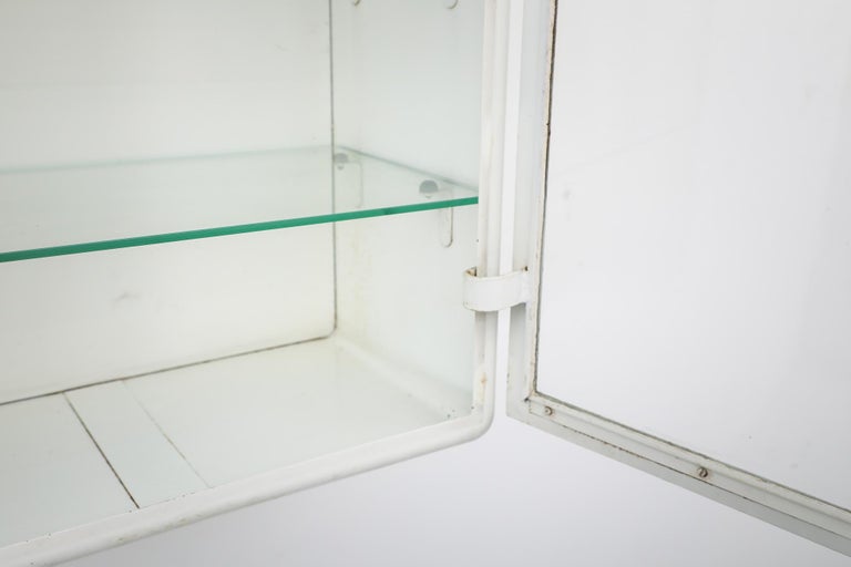 Midcentury Enameled Metal Wall Mount Medicine For Sale at 1stDibs