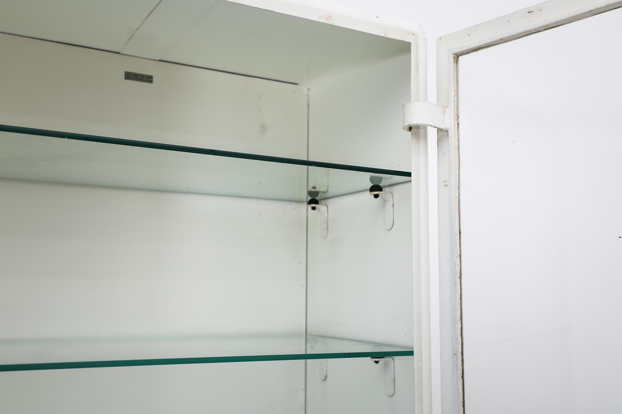 Midcentury Enameled Metal Wall Mount Medicine Cabinet 1