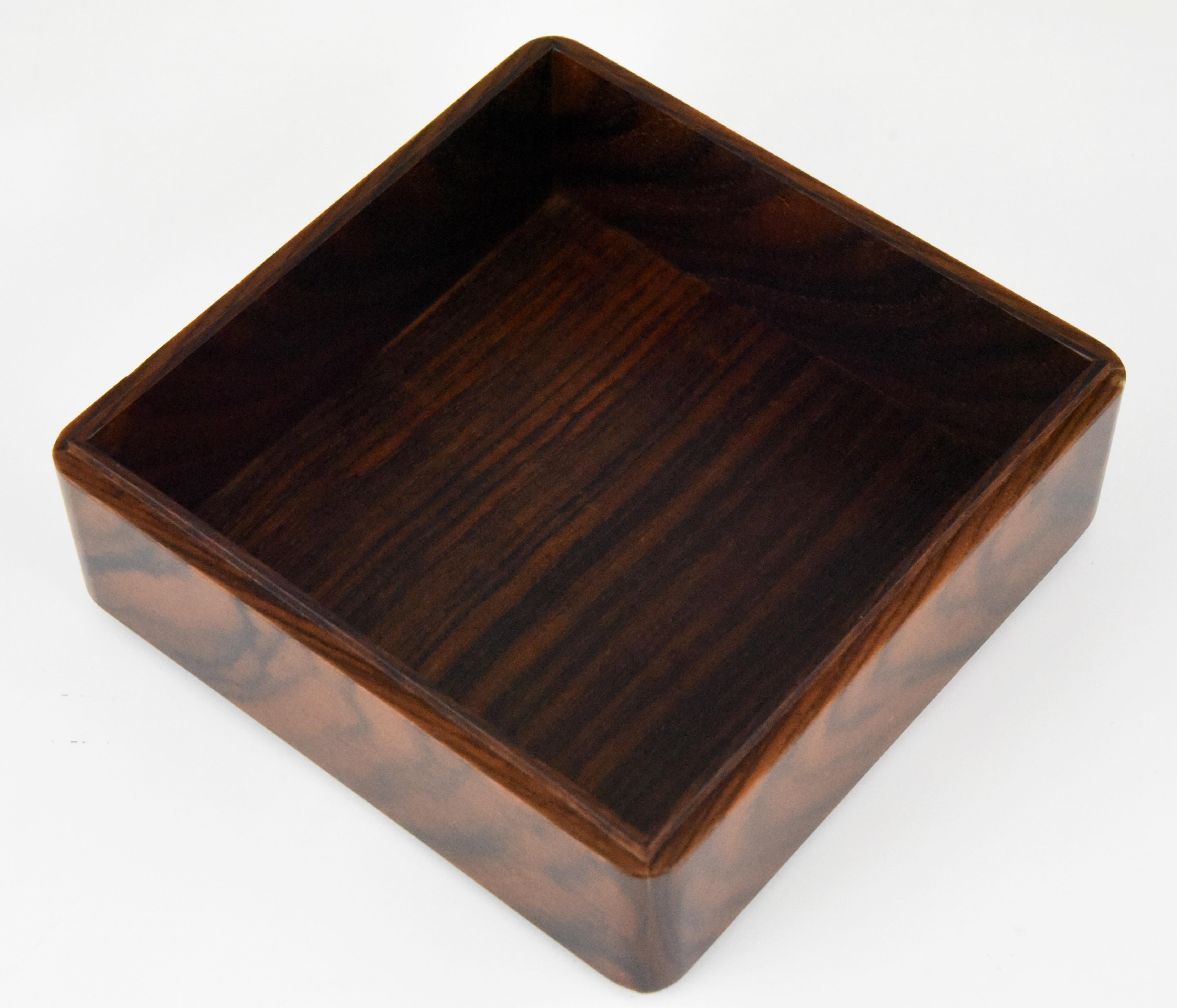 20th Century Midcentury Enamelled Sterling Silver and Wood Box Ottaviani, 1960