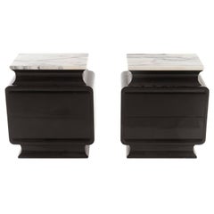 Mid-Century End tables Bedside Tables with Marble Top