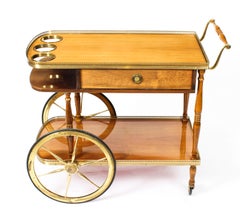 Midcentury English Birchwood Hostess Trolley Dry Bar 20th Century