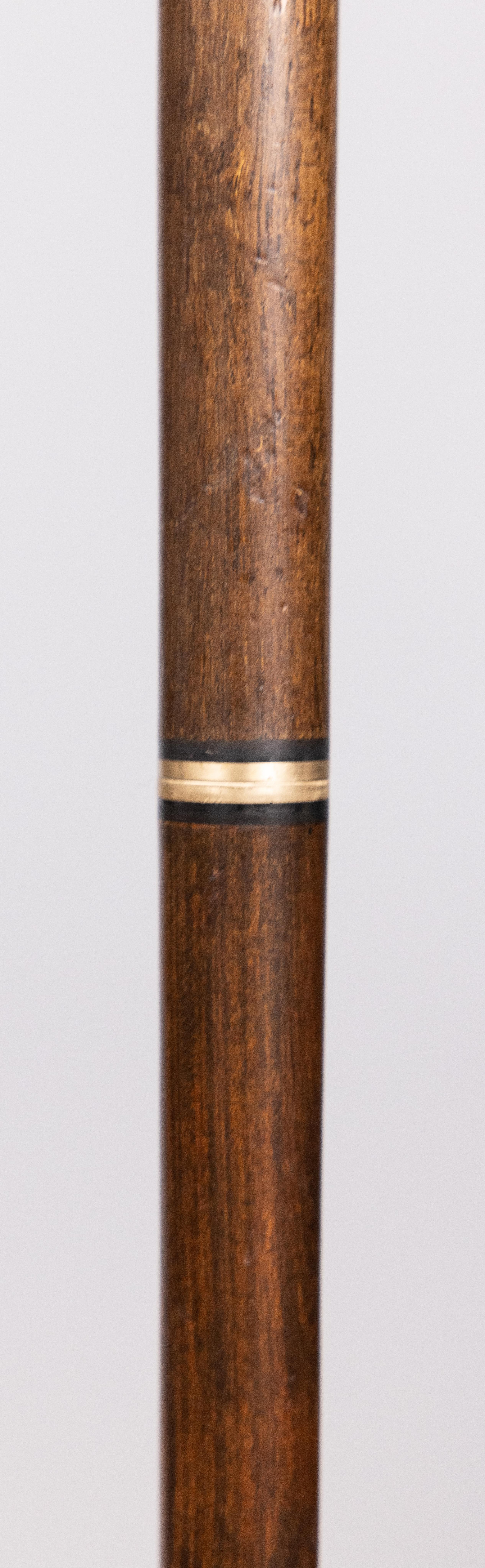 Mid-Century English Brass Eagle Walnut Tippling Walking Stick with Hidden Flask 1