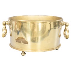 Mid Century English Brass Footed Cachepot Planter