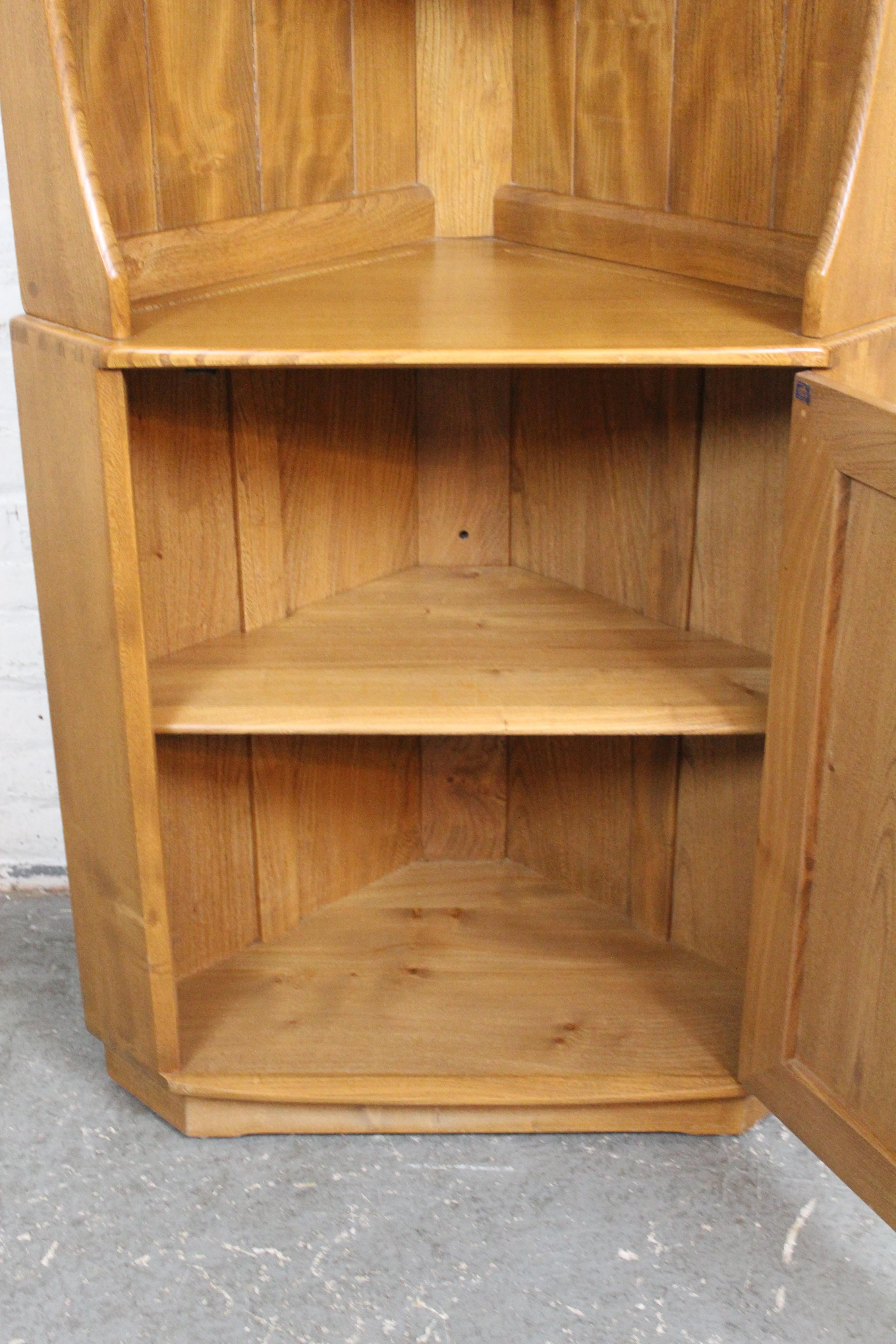 Mid-Century English Elm Corner Cupboard by Ercol For Sale 3