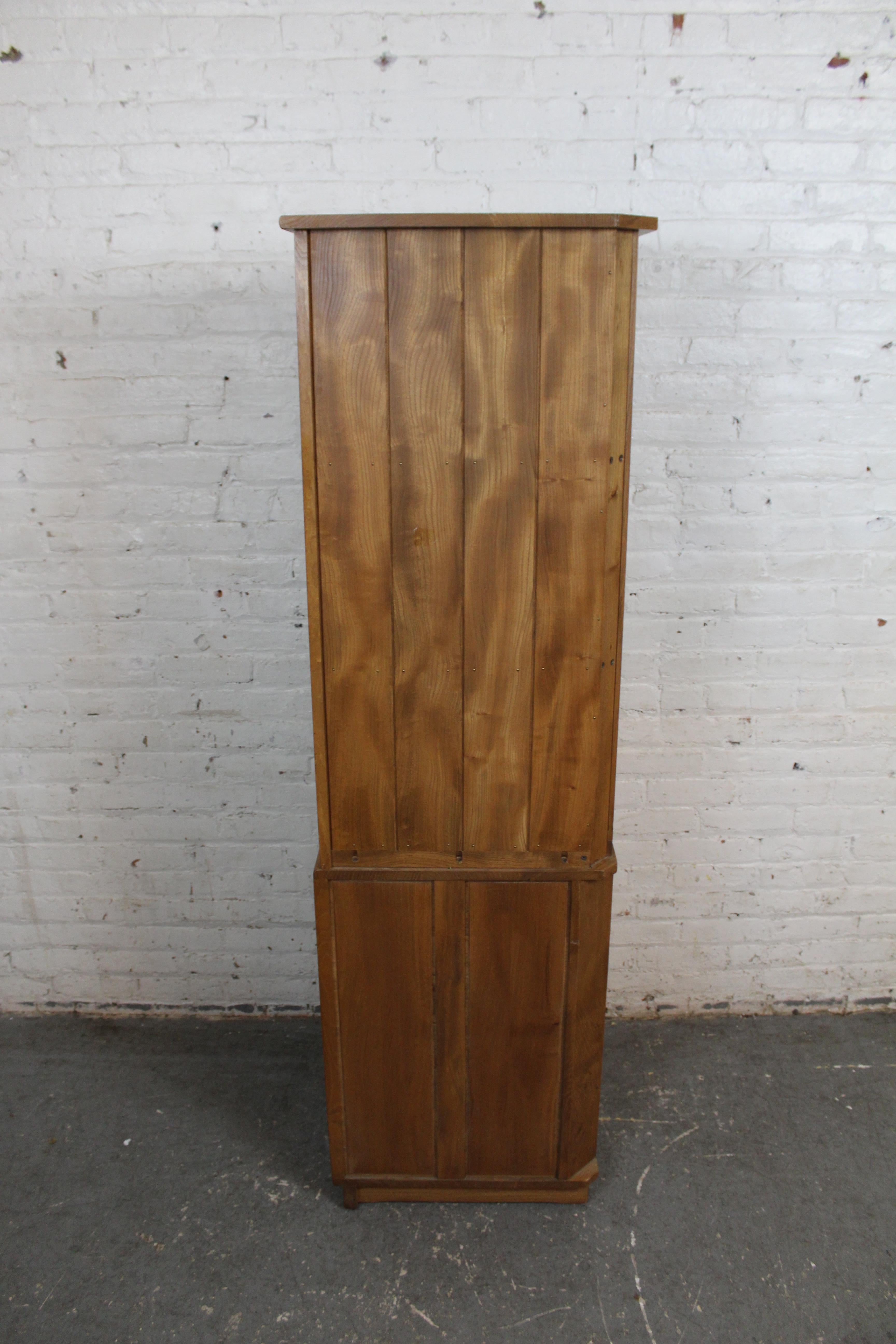 20th Century Mid-Century English Elm Corner Cupboard by Ercol For Sale