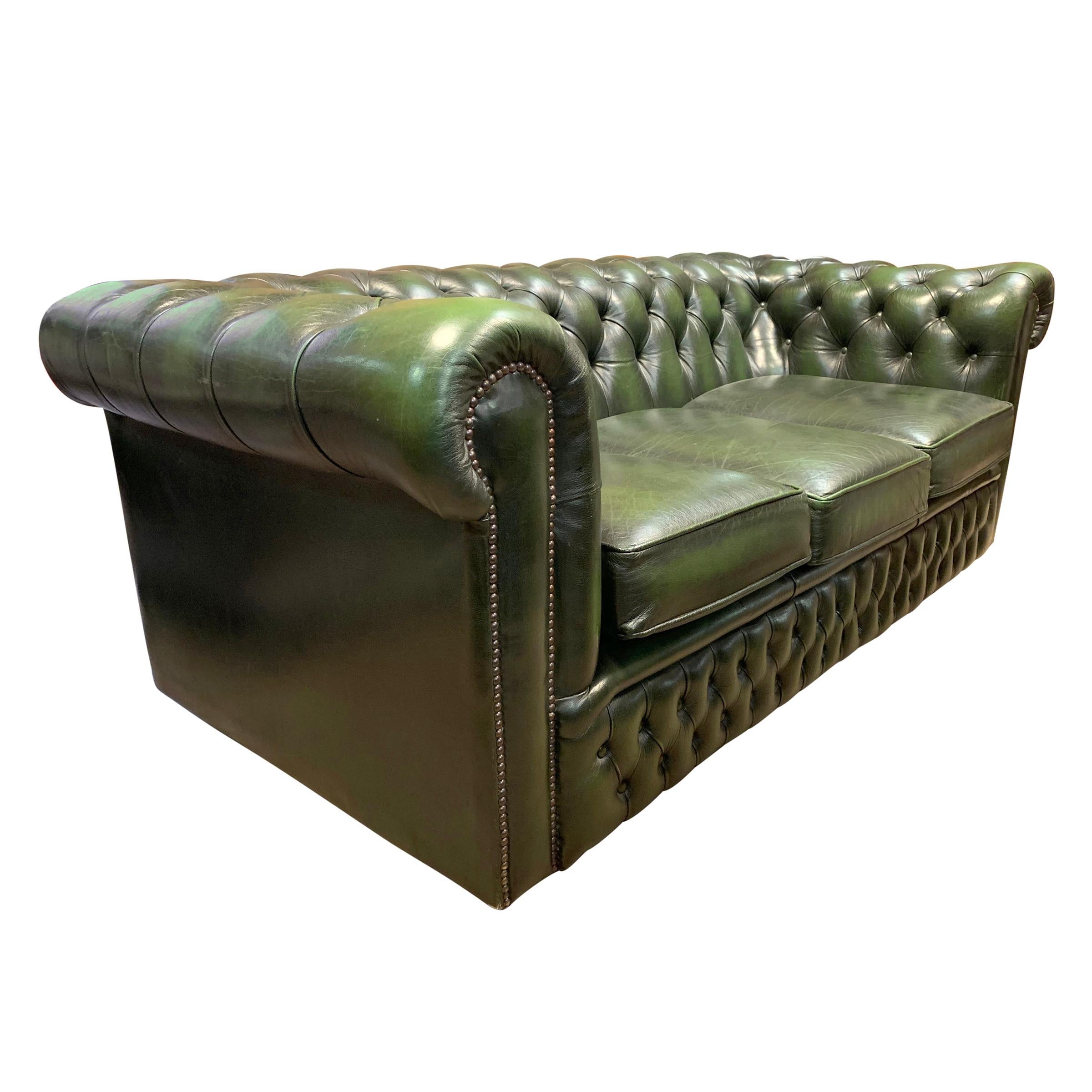 emerald leather couch