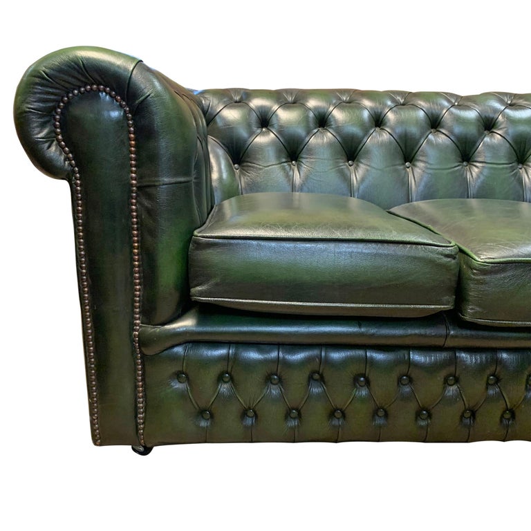 Midcentury English Emerald Green Chesterfield Sofa At 1stdibs