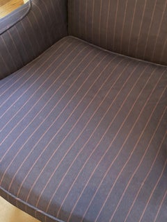 Midcentury English Georgian Upholstered Wing Back Armchairs / a Pair