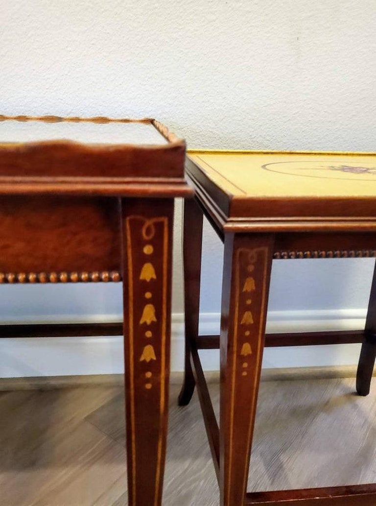 Mid-Century English Regency Adam Style Mahogany Nesting Tables, Set of ...