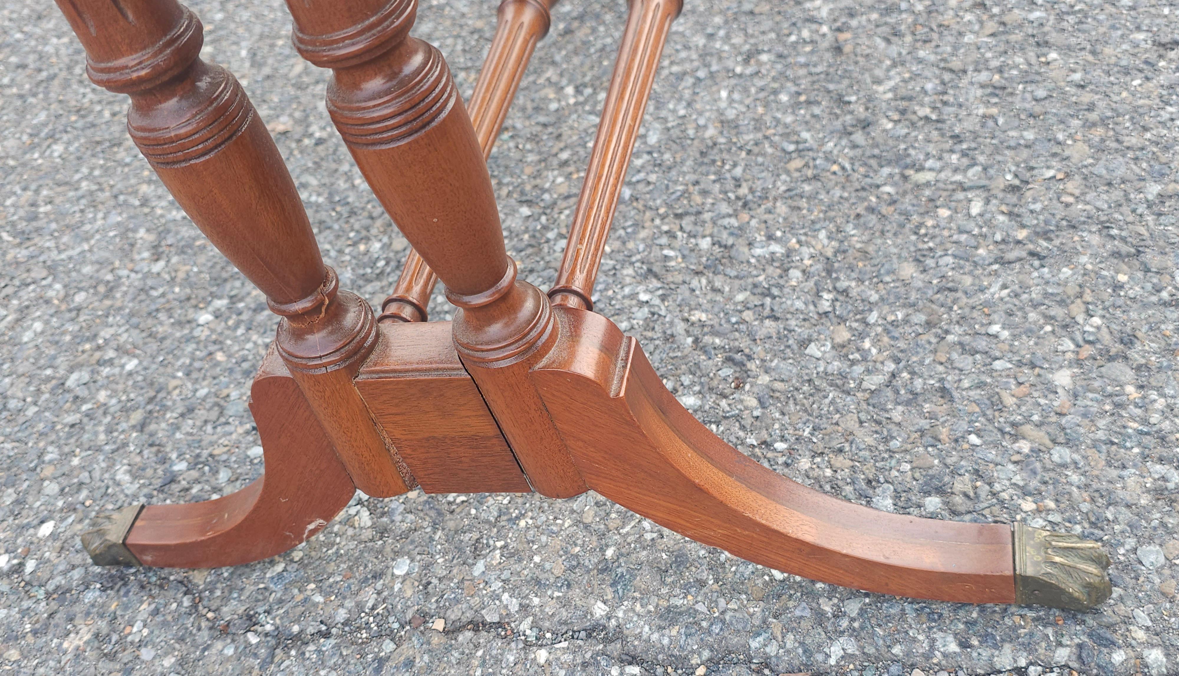 Mid Century English Regency Mahogany Drop Leaf Sofa Table Secretary For Sale 6