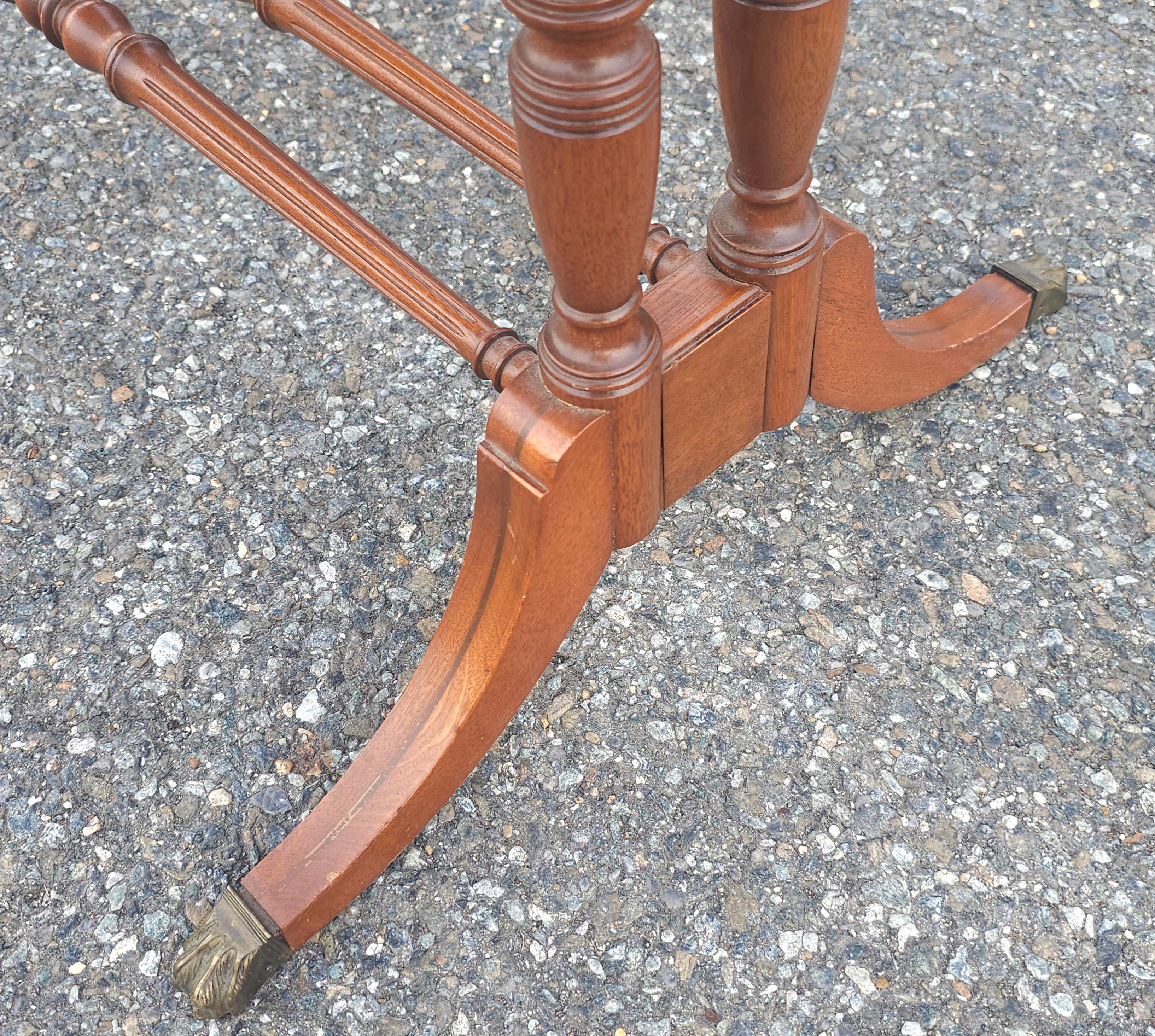 Mid Century English Regency Mahogany Drop Leaf Sofa Table Secretary For Sale 8