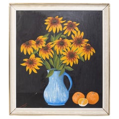 Mid Century English School Oil On Board Still Life Signed Cyril Knight 1960