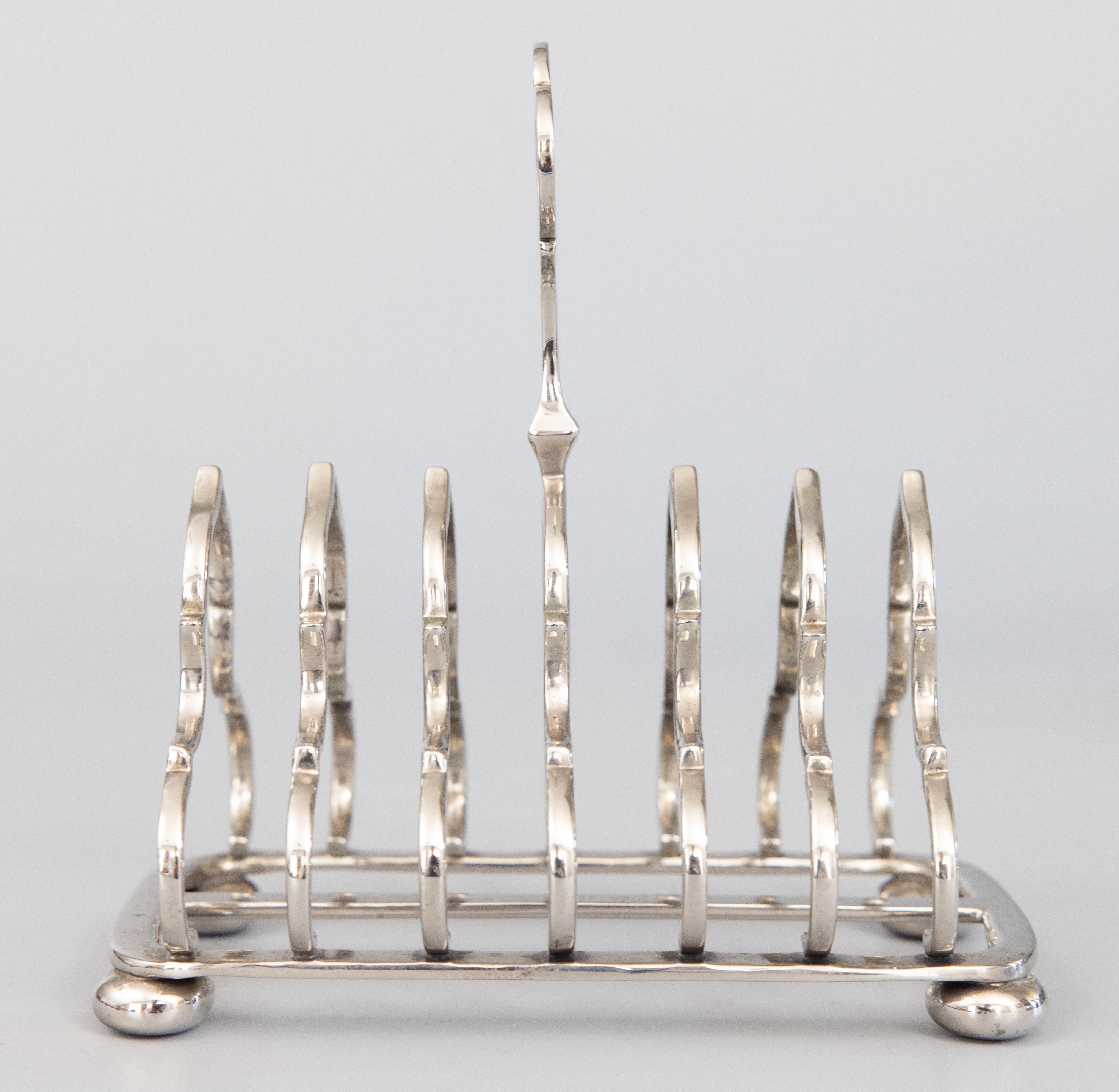 Gothic Mid-Century English Silver Plate Toast Rack