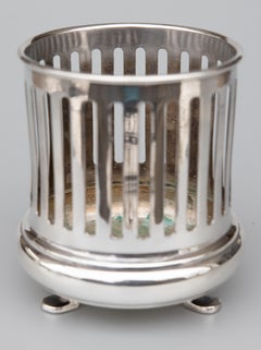 Mid-Century English Silver Plate Wine Coaster Caddy Holder
