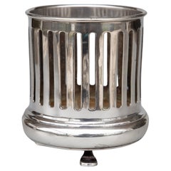 Mid-Century English Silver Plate Wine Coaster Caddy Holder