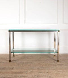 Mid-Century English Stainless Steel Console Table by David Hicks