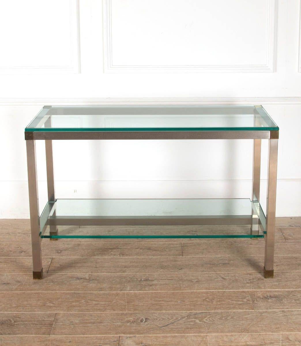 Mid-Century English Stainless Steel Console Table by David Hicks In Good Condition For Sale In Gloucestershire, GB