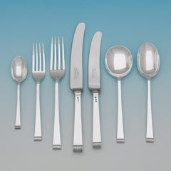 Mid Century English Sterling Silver Set of Cutlery / Flatware, Glamis Patten