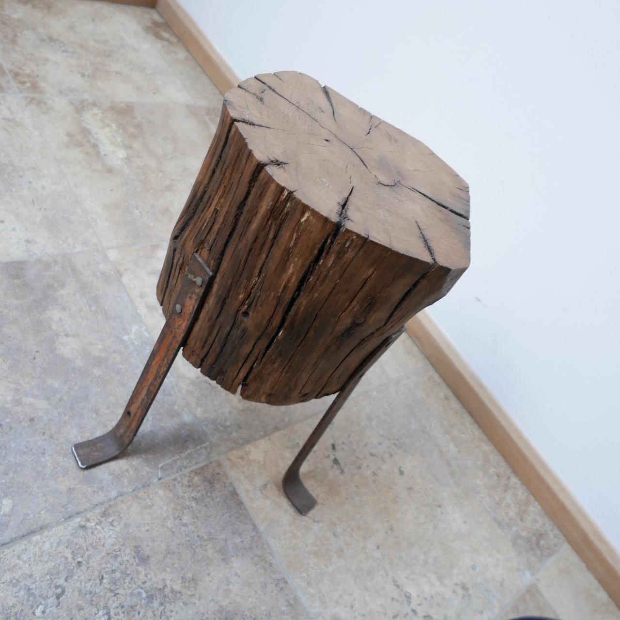 Mid-Century English Stump Side Table In Good Condition For Sale In London, GB