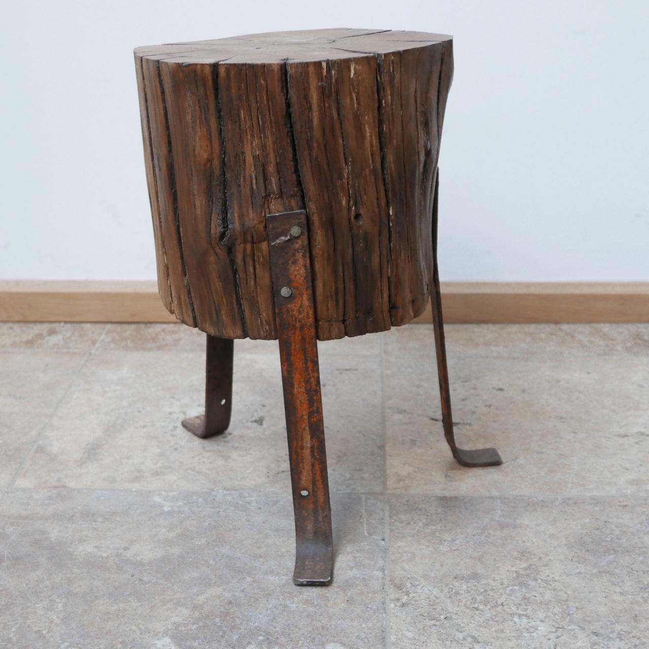 Late 20th Century Mid-Century English Stump Side Table For Sale