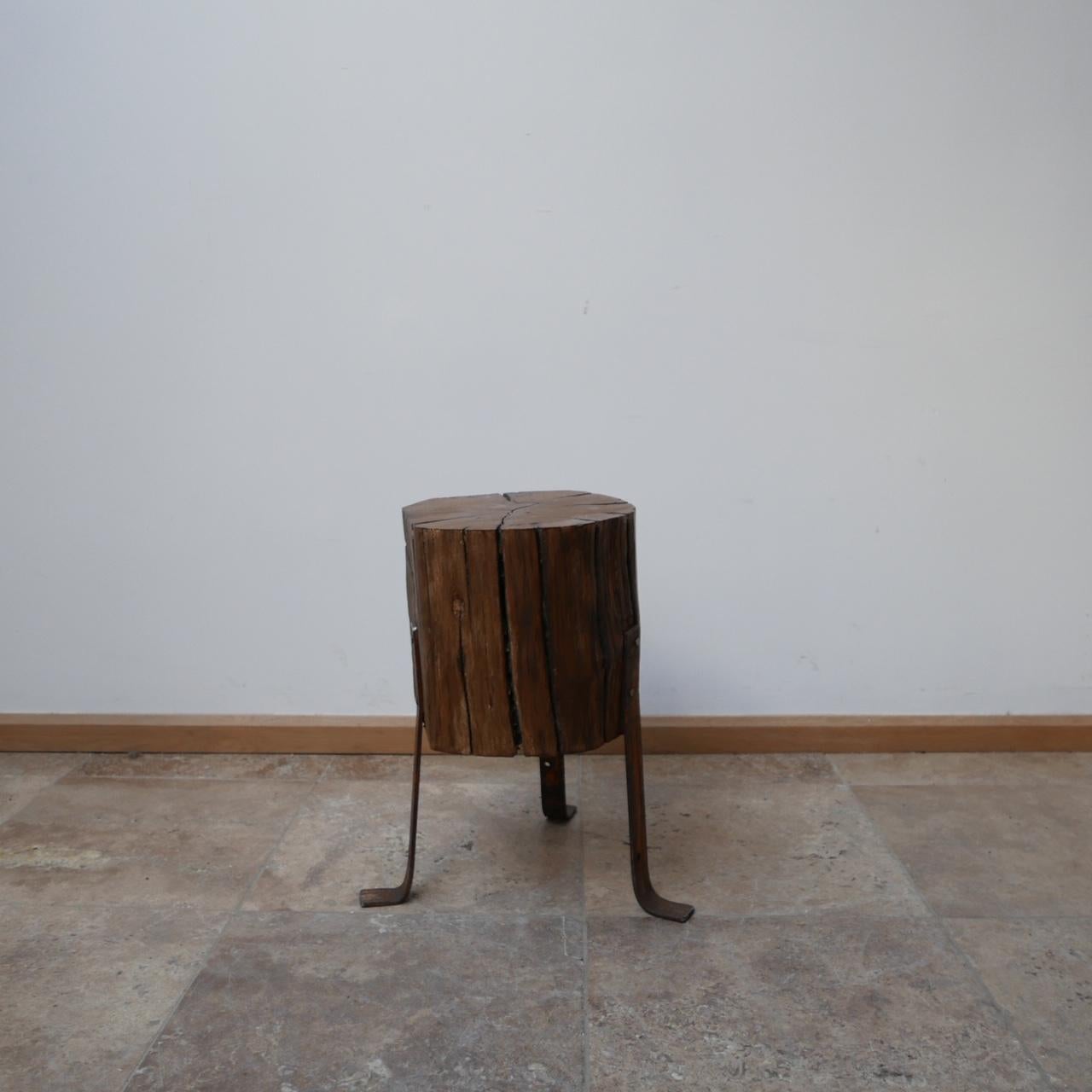 Mid-Century English Stump Side Table For Sale 1