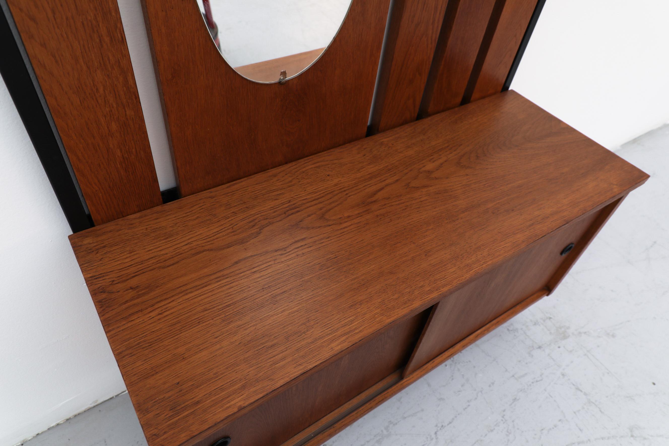 Mid-Century Entry Hall Coat Rack with Storage Bench 2