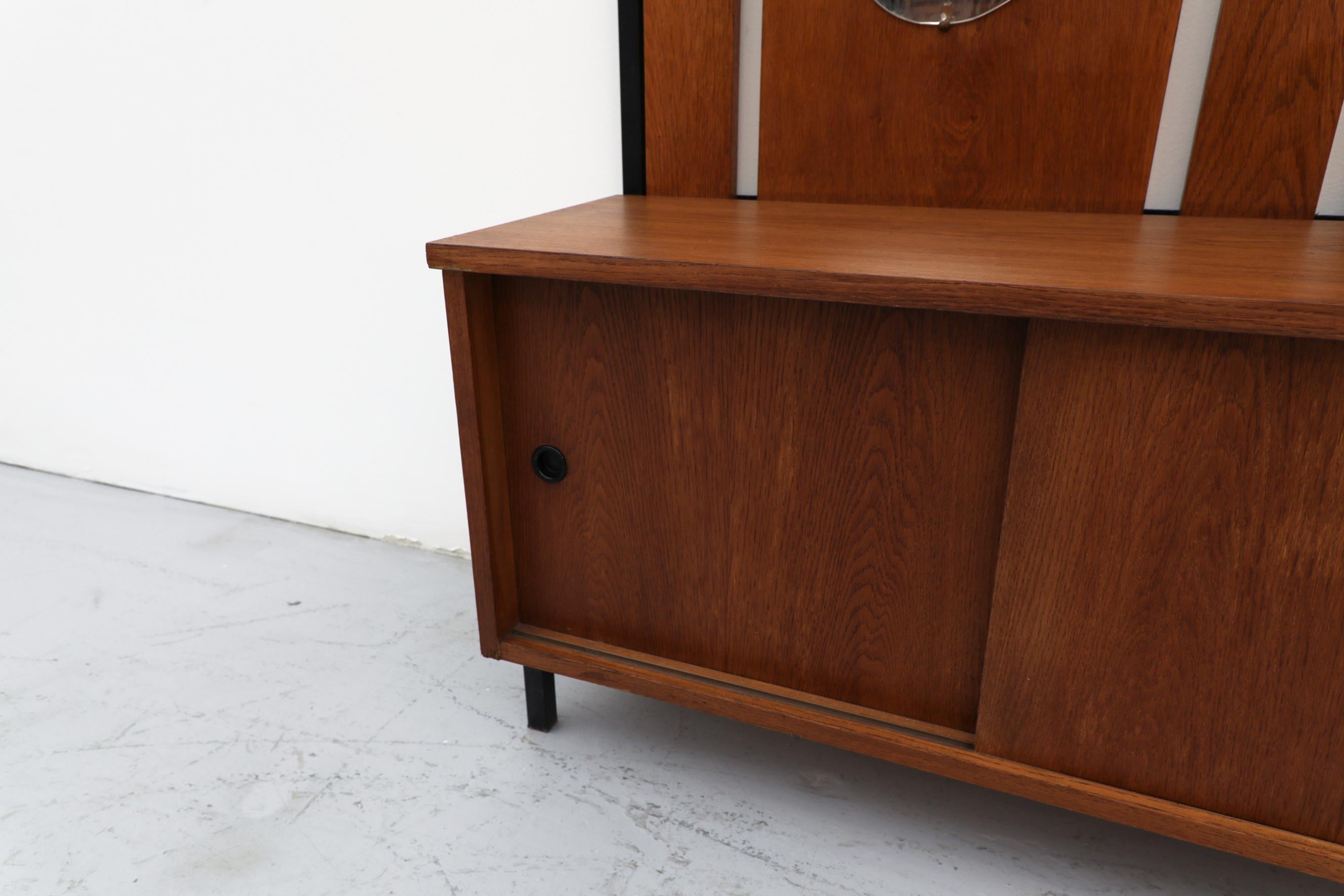 Mid-Century Entry Hall Coat Rack with Storage Bench 3