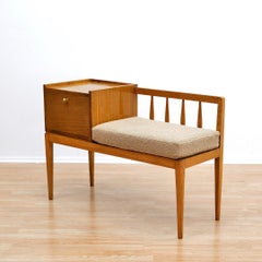 Banco de entrada Mid Century en Roble y Boucle