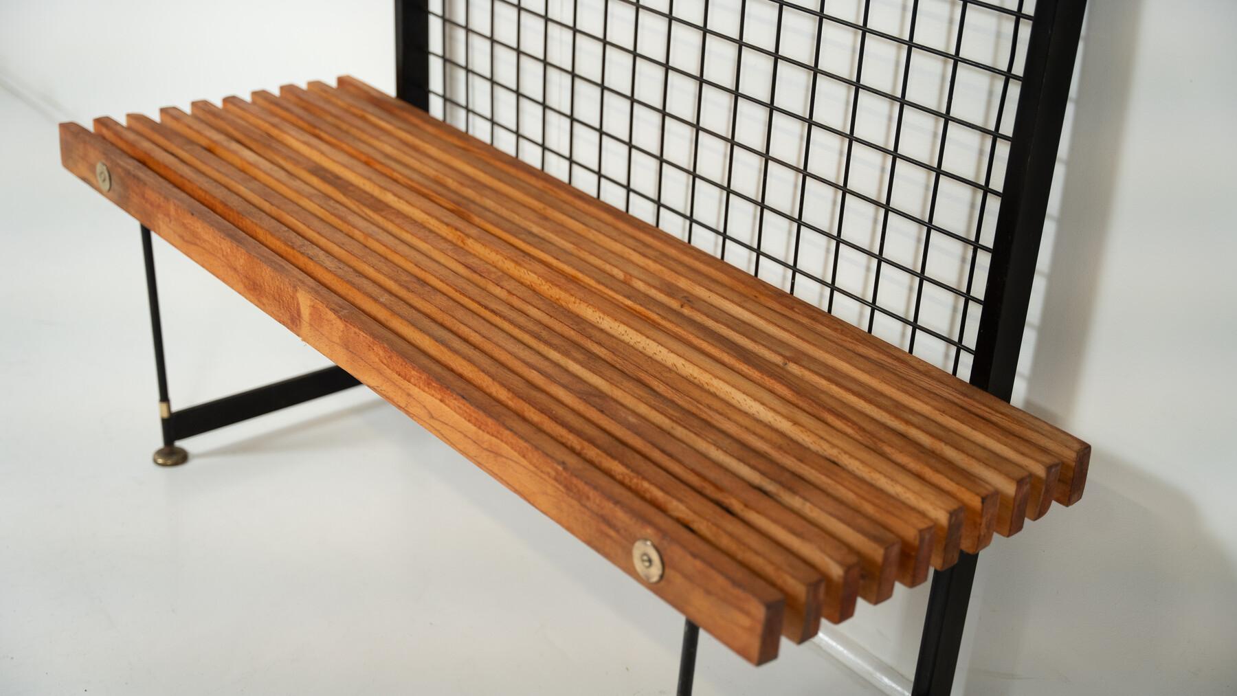 Banc d'entrée du milieu du siècle avec porte-manteaux, Italie, années 1960 en vente 3