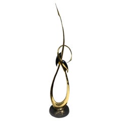 Entwined Cranes-Skulptur aus Messing aus der Mitte des Jahrhunderts, Boris Lovet-Lorski zugeschrieben