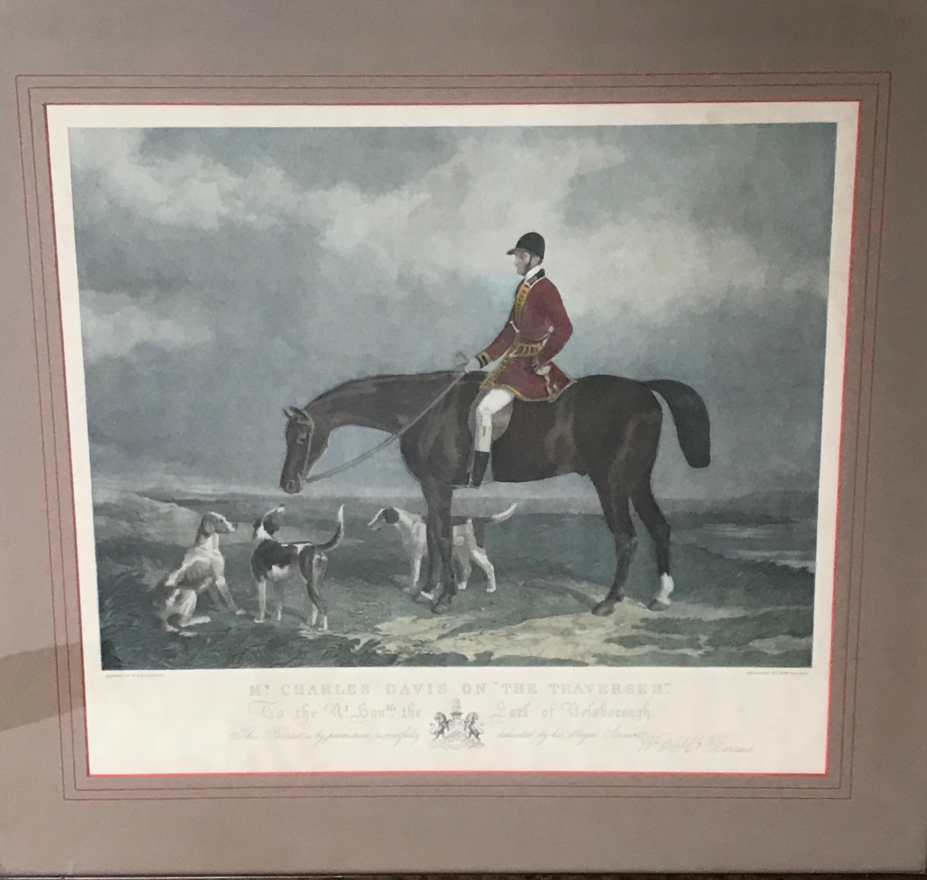 Sporting Art Mid-Century Equestrian Hand Colored Engraving by Edward Hacker For Sale