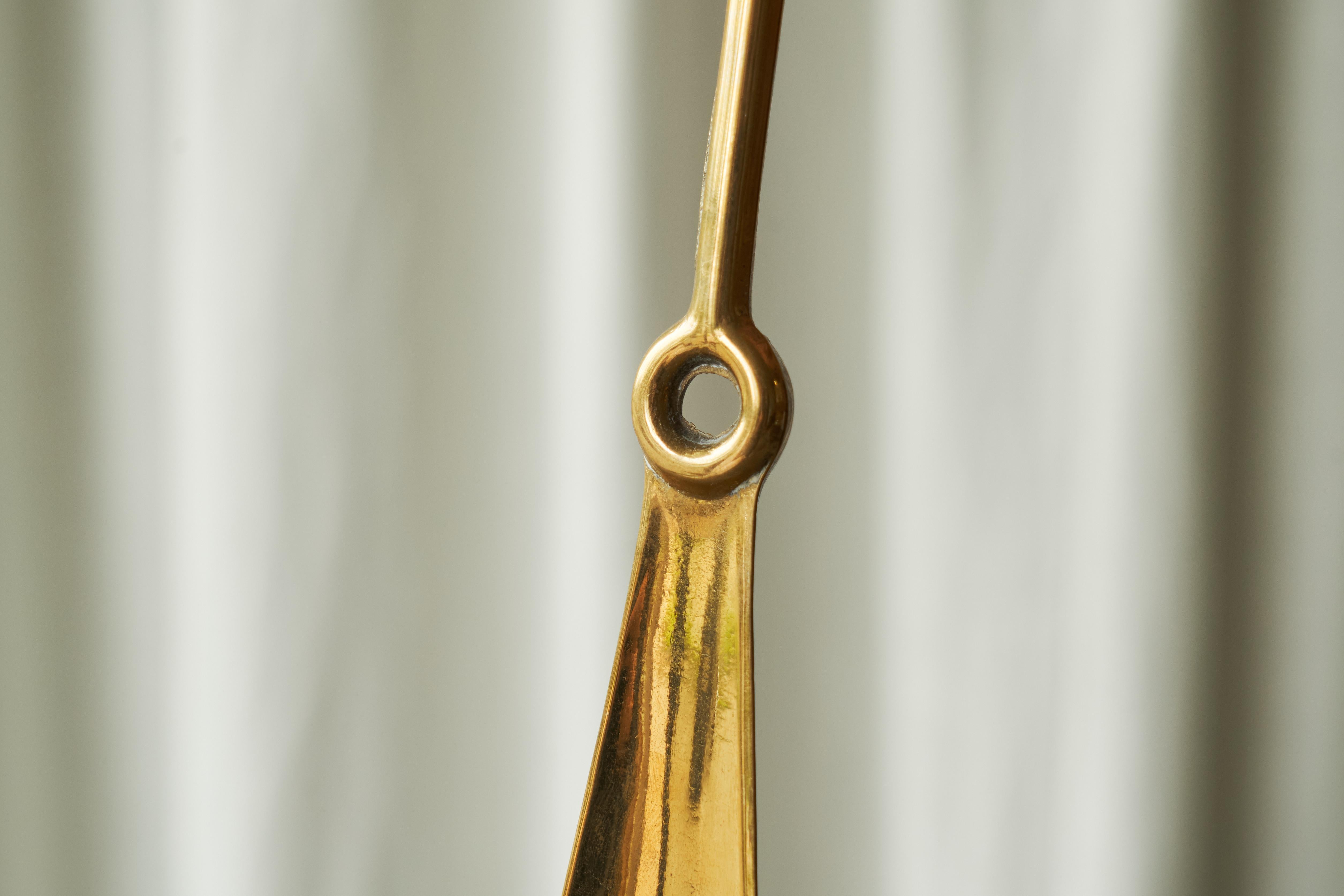 European Mid Century Equestrian Style Shoehorn in Sand Cast Brass 1960s