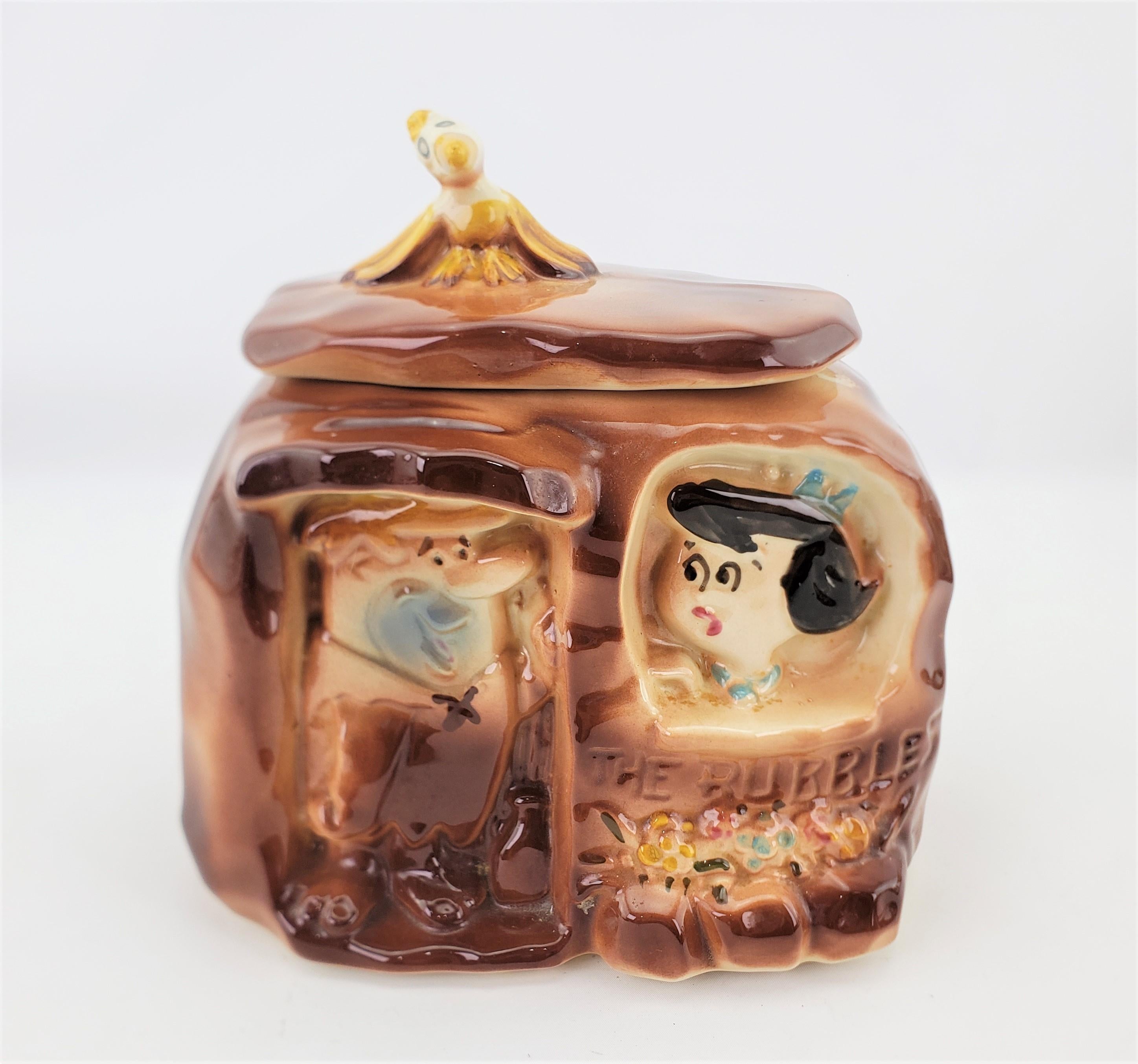 Mid-Century Era Barney & Betty Rubble of 'The Flintstones' Ceramic Cookie Jar For Sale 8