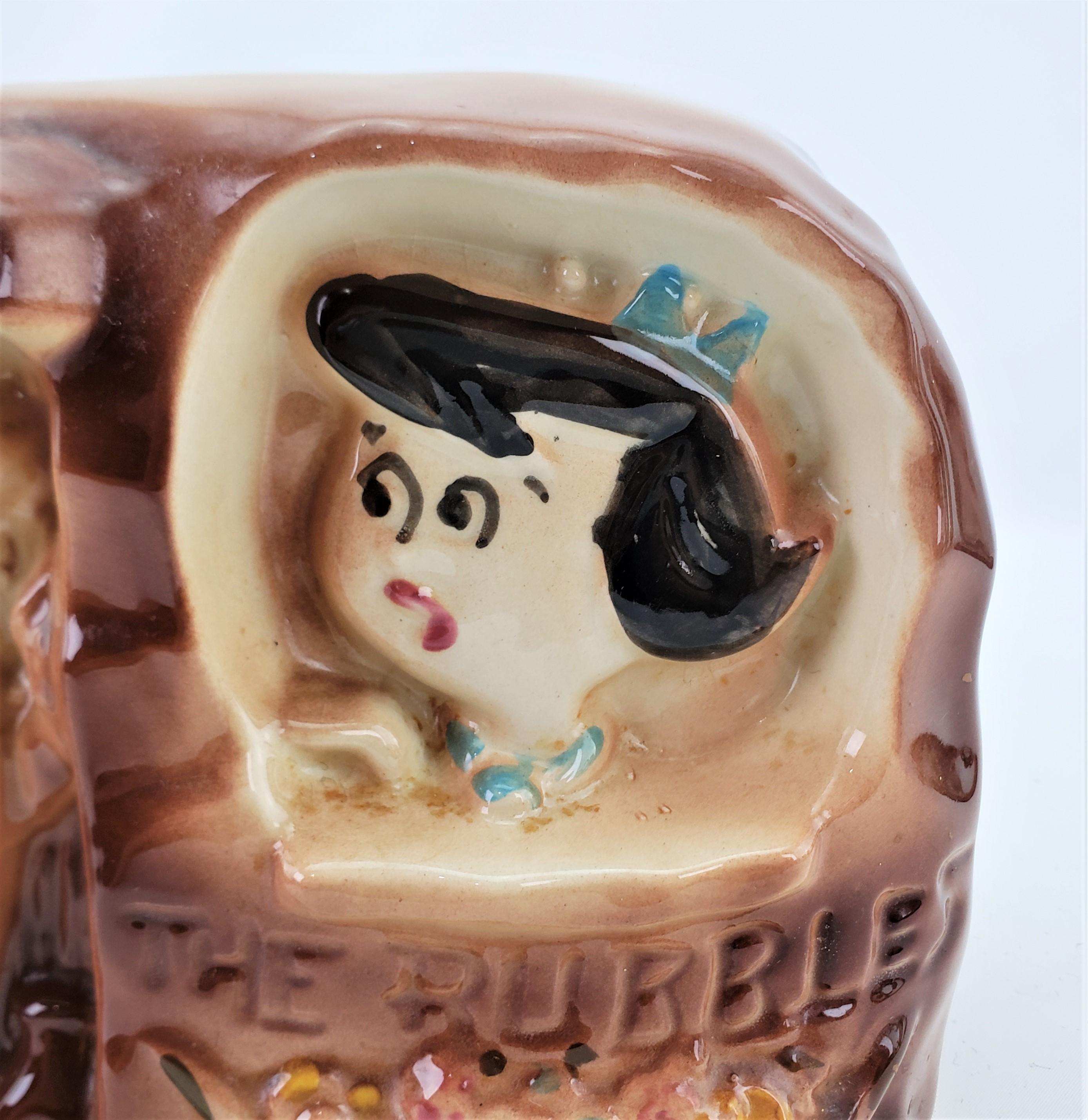 Mid-Century Modern Mid-Century Era Barney & Betty Rubble of 'The Flintstones' Ceramic Cookie Jar For Sale
