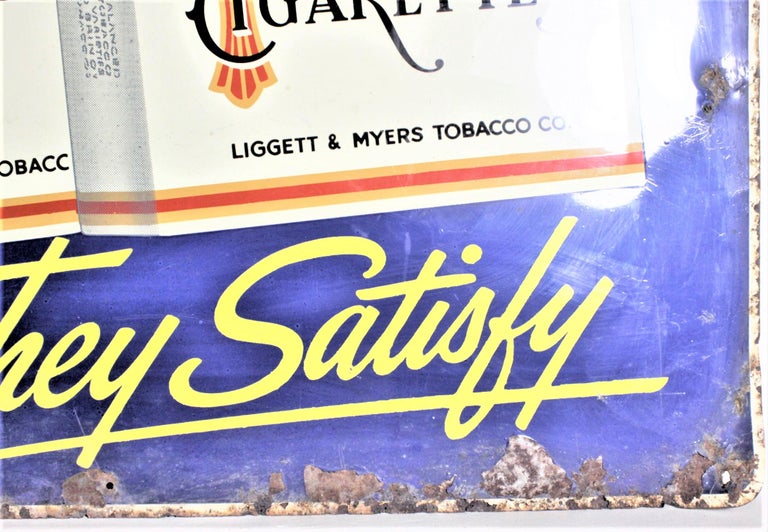 chesterfield cigarettes sign Midcentury Era Chesterfield Cigarette Metal Tobacciana Advertising Sign For  Sale at 1stDibs