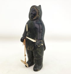 Mid-Century Era Inuit Soapstone Carving of a Standing Hunter