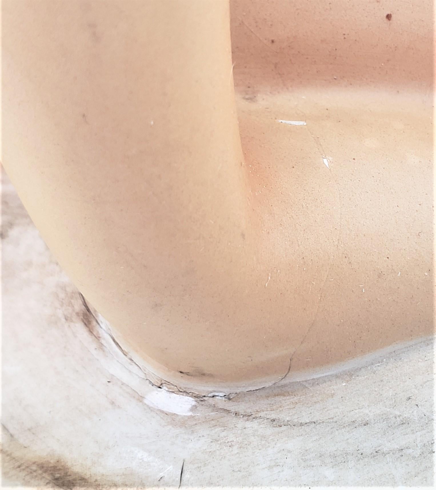 Escultura de cerámica italiana de mediados de siglo, pintada a mano, joven mujer desnuda en venta 3