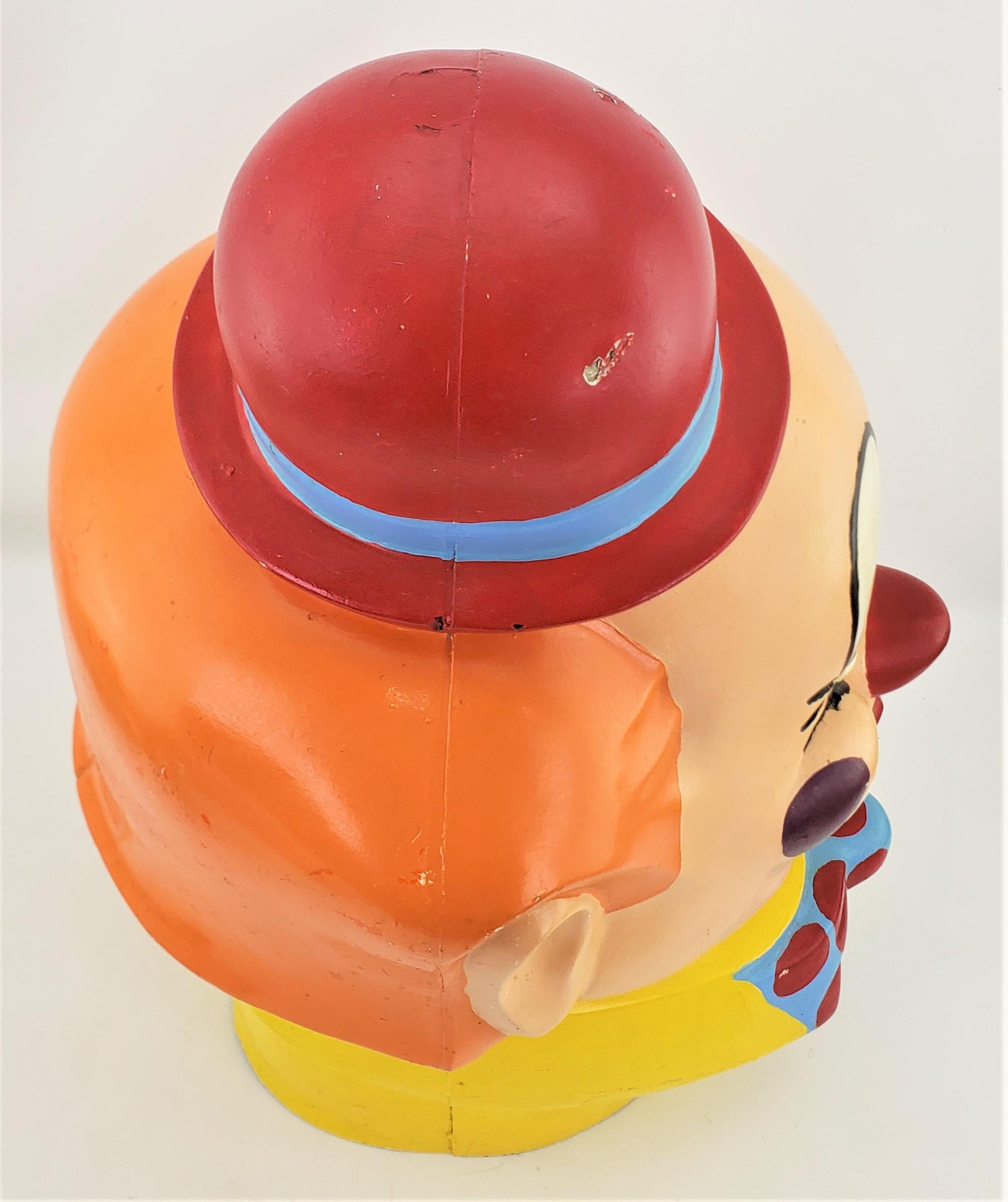 Canadian Mid-Century Era Molded Fiberglass Carnival Clown Head or Midway Game Component For Sale