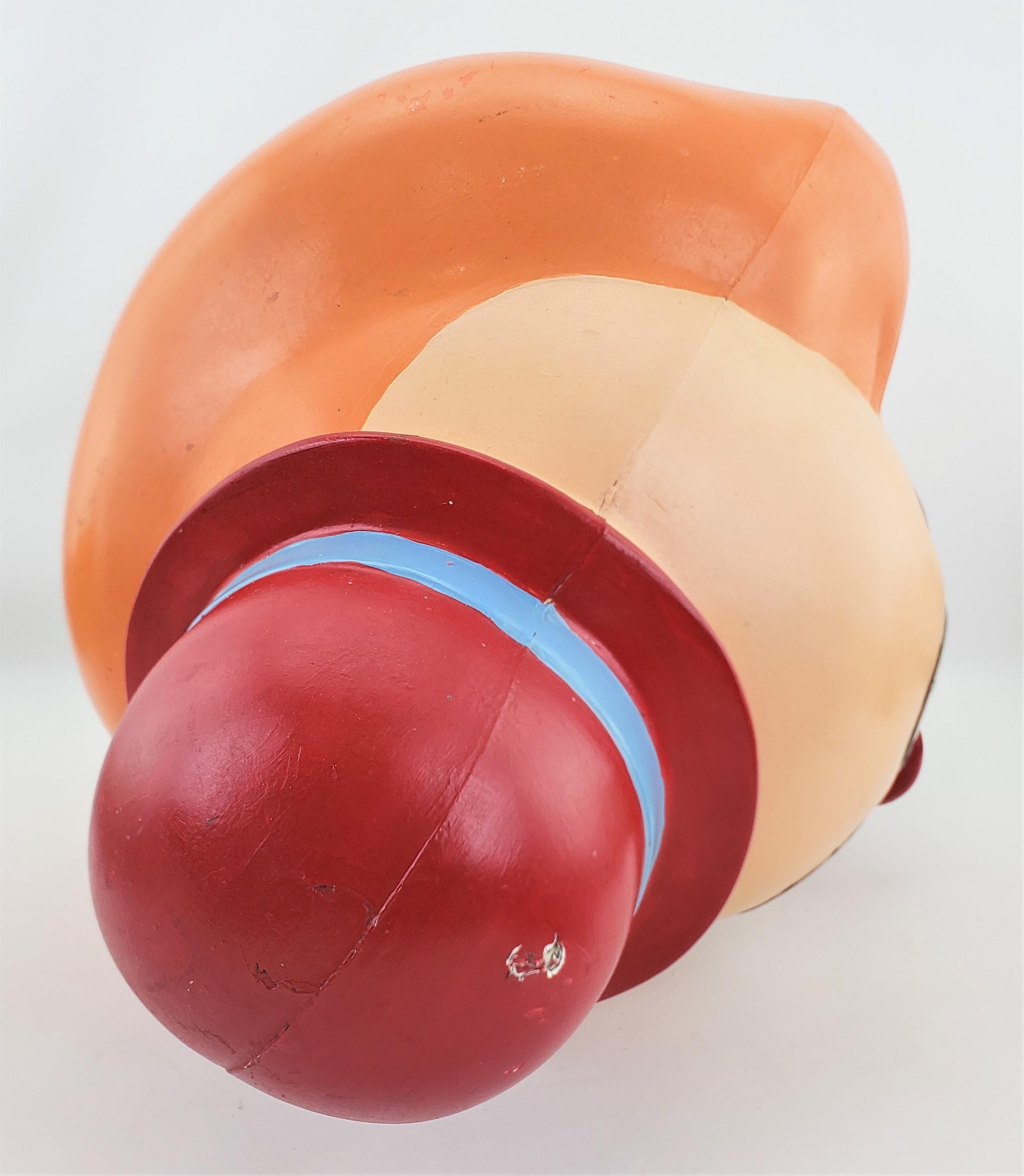 Mid-Century Era Molded Fiberglass Carnival Clown Head or Midway Game Component In Good Condition For Sale In Hamilton, Ontario