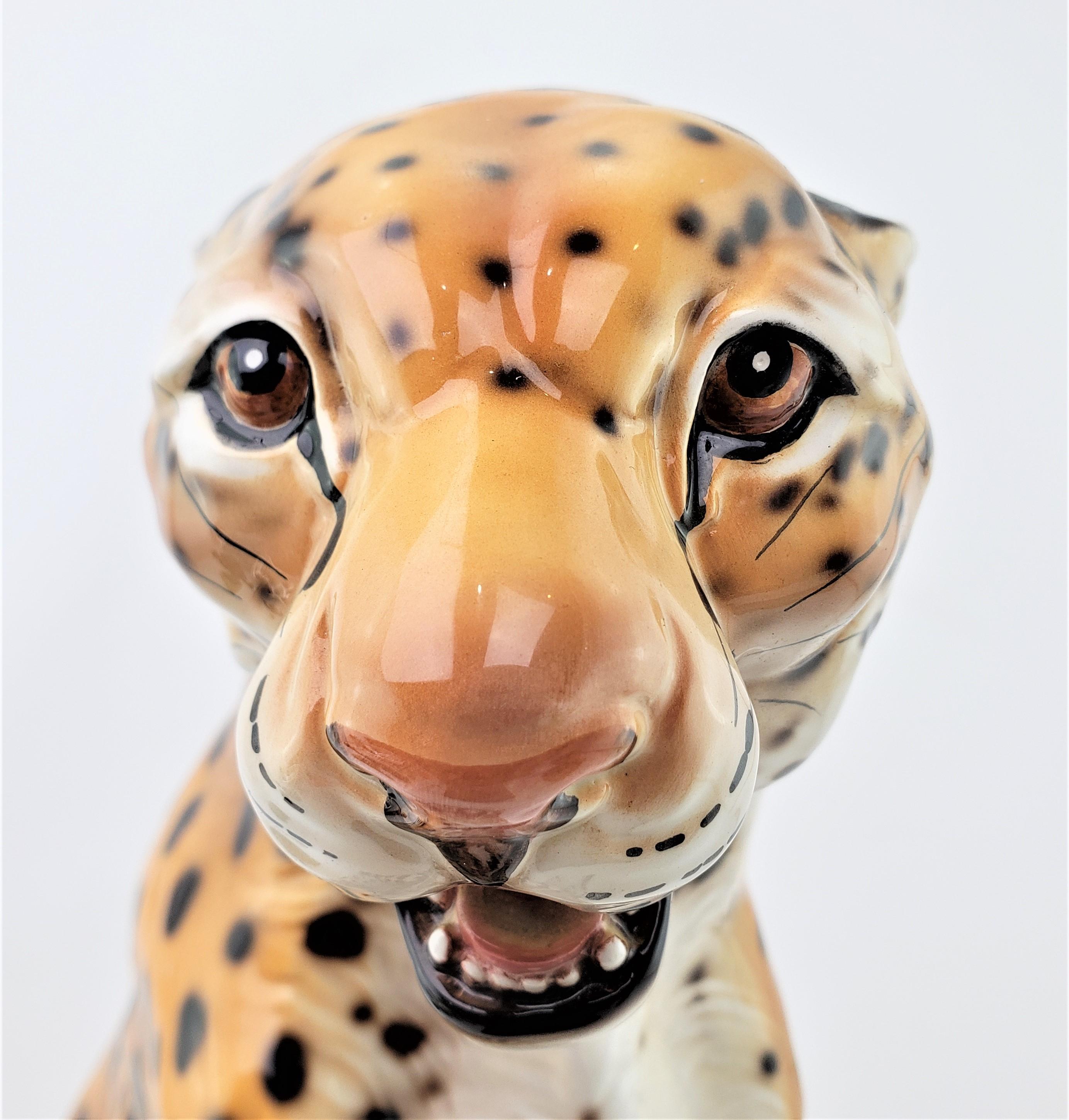 Italienische handbemalte Geparden-Skulptur aus Keramik aus der Mitte des Jahrhunderts von Ronzan im Angebot 5