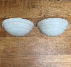 Vintage, Mid-Century Era Pair of Art Deco Style Alabaster Sconces or Wall Lamps