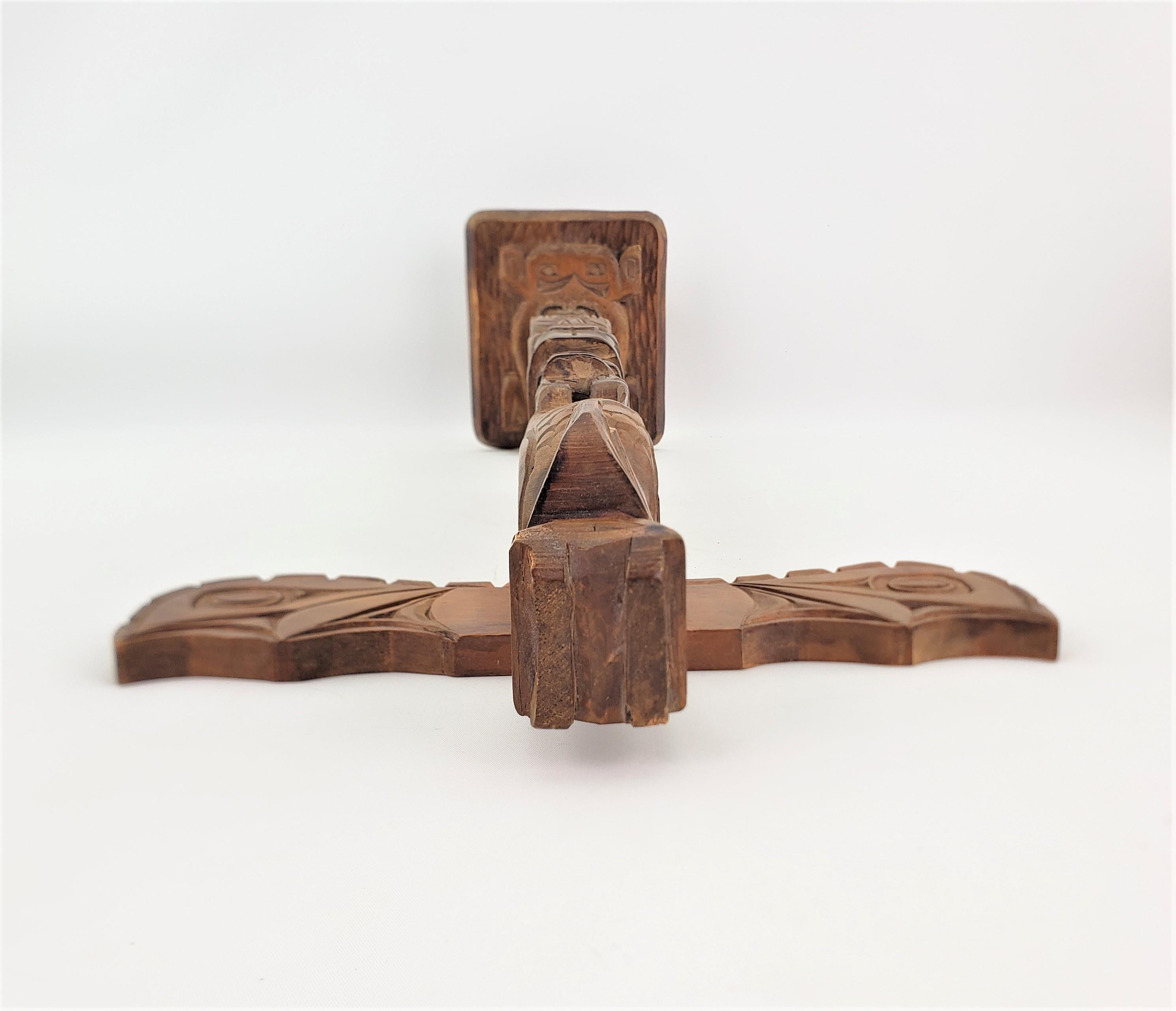 Hand-Carved Mid-Century Era Signed West Coast Cedar Haida Indigenous Canadian Totem Pole For Sale