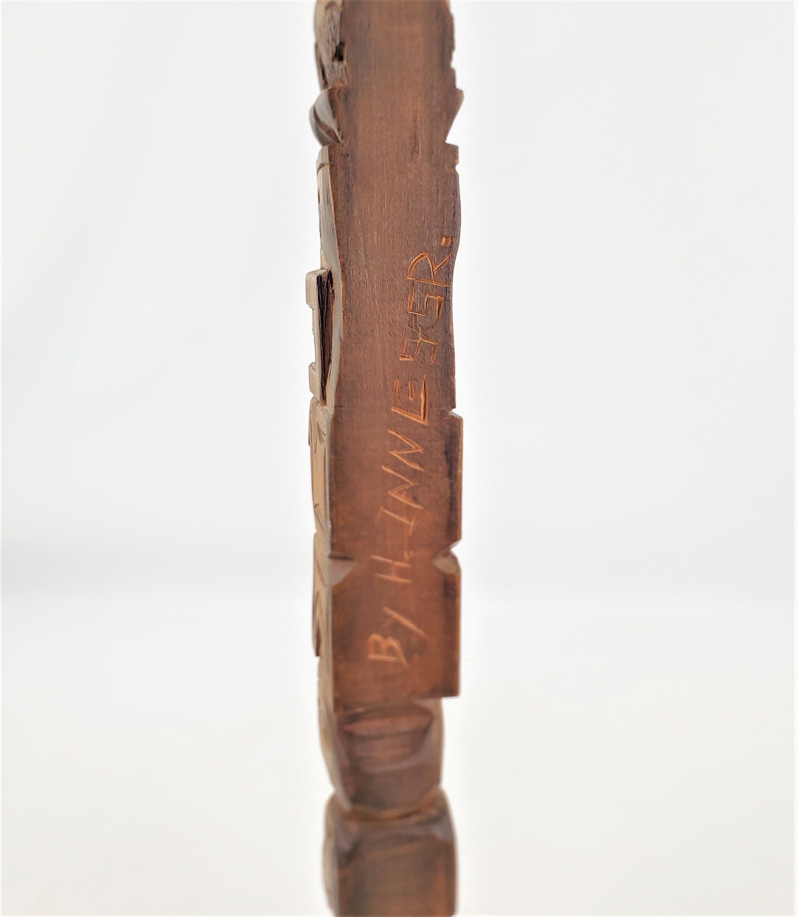 20th Century Mid-Century Era Signed West Coast Cedar Haida Indigenous Canadian Totem Pole For Sale