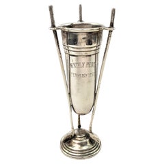 Trophée de golf miniature en argent sterling d'époque médiévale avec poignées de club figuratives