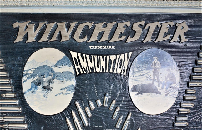 Midcentury Era Winchester Molded Ammunition Advertising Store Wall Display In Good Condition For Sale In Hamilton, Ontario