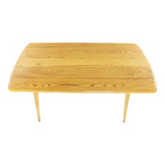 Used Midcentury Ercol Blonde Solid Beech and Elm Plank Top Dining Table