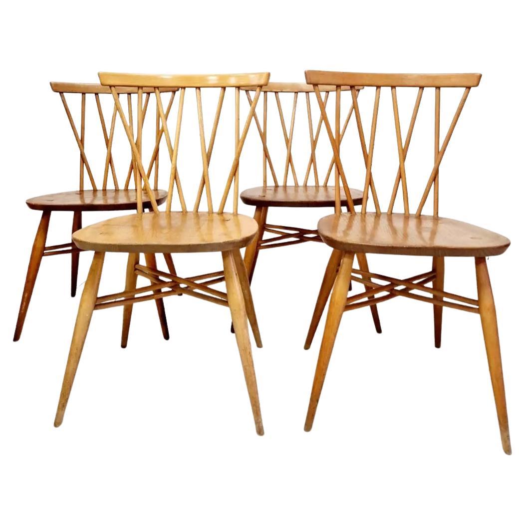 Mid Century Ercol Candlestick Back Dining Chairs