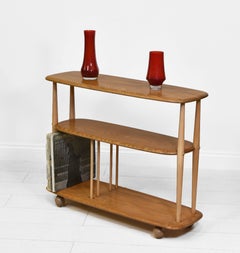 Mid Century Ercol Elm Windsor Trolley Bookcase, 1960's