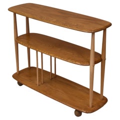 Used Mid Century Ercol Elm Windsor Trolley Bookcase, 1960's